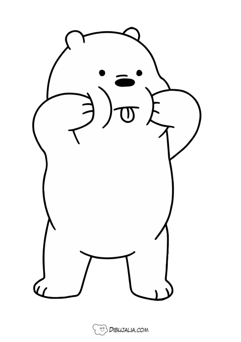Oso Panda saca lengua