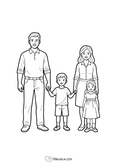 Familia de cuatro miembros