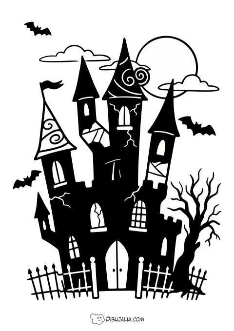 Castillo del terror en Halloween