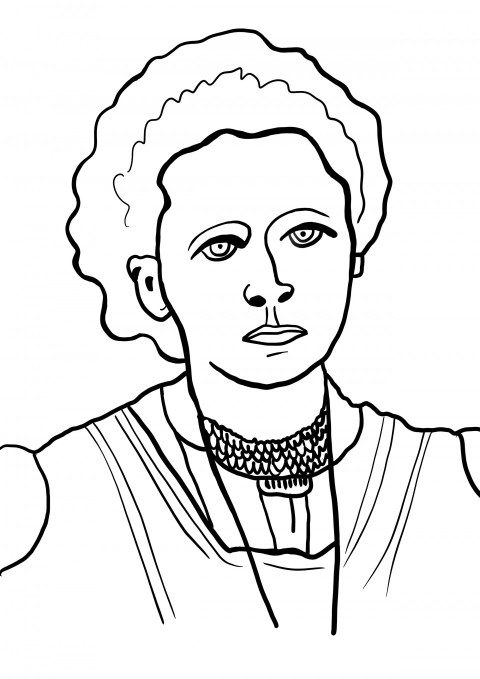 Retrato Marie Curie Científica