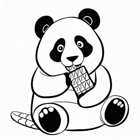 Oso panda come chocolate