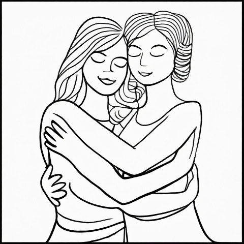 Dos chicas abrazadas