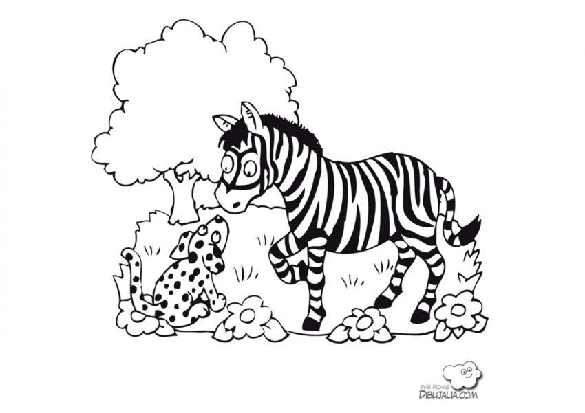 Cebra en un paseo con perro