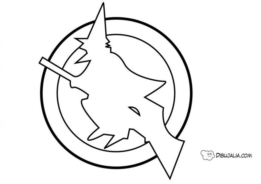 Silueta bruja volando