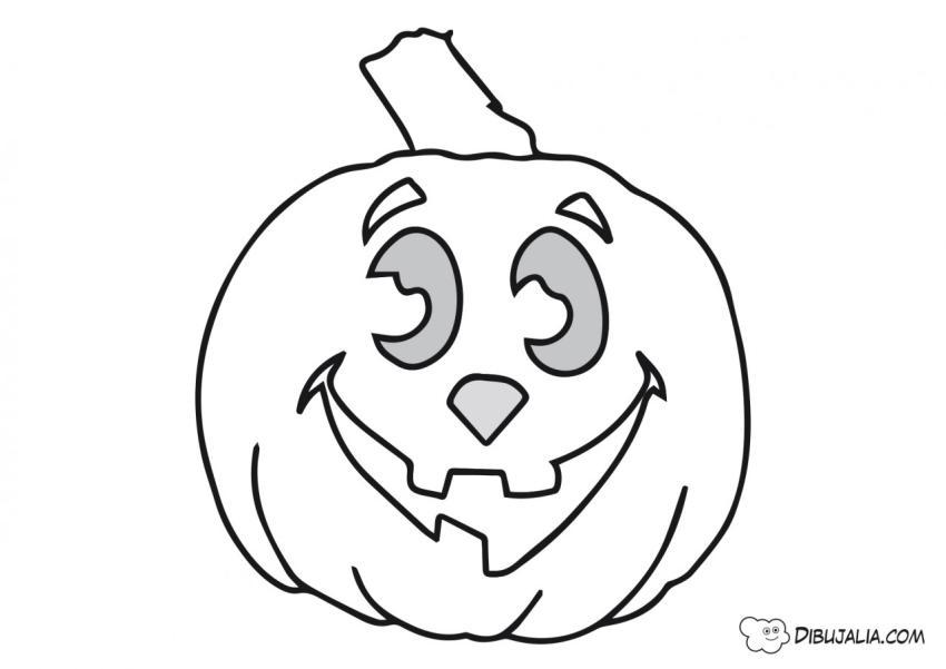 Calabaza con sonrisa extraña