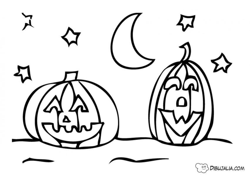 Calabazas en la noche