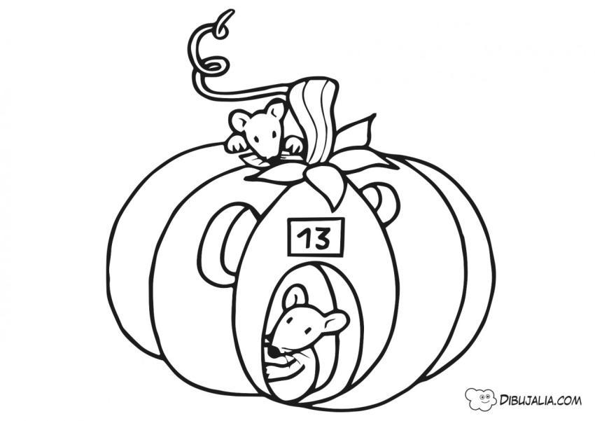 Ratones dentro de una calabaza