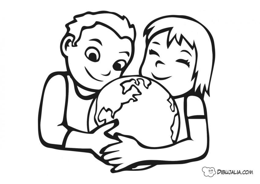 Chicos amando a nuestro planeta