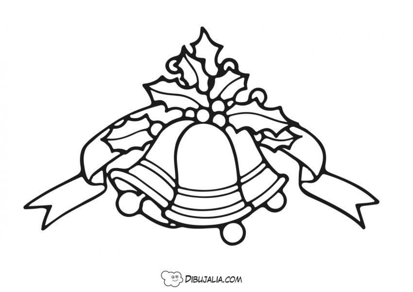 Campana adornos navidad y lazos