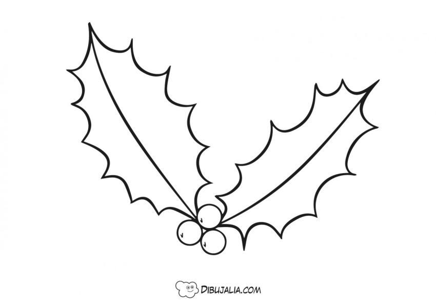 Plantilla hojas de acebo