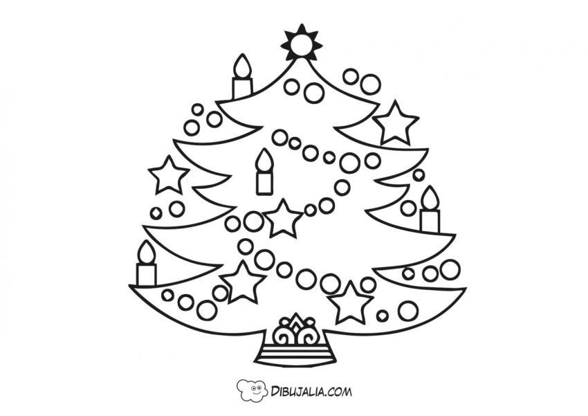 Árbol Navidad con velas y estrellas