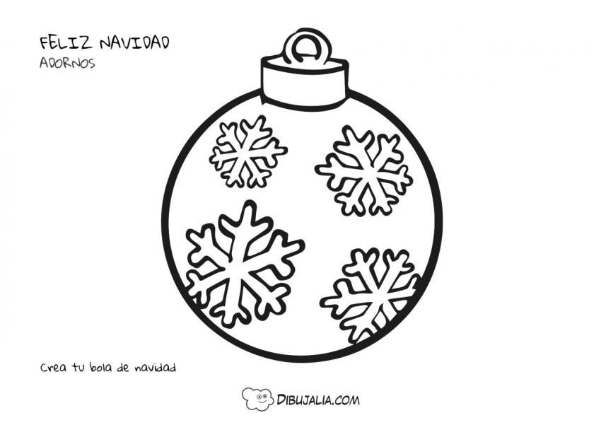 bola navidad con copos de nieve