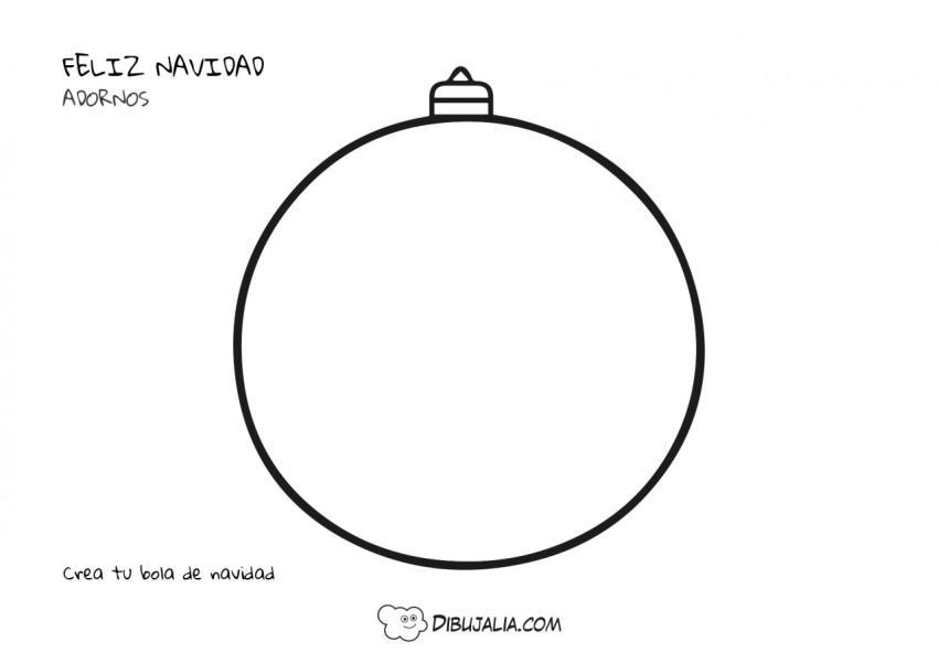Ficha bola de navidad colorear