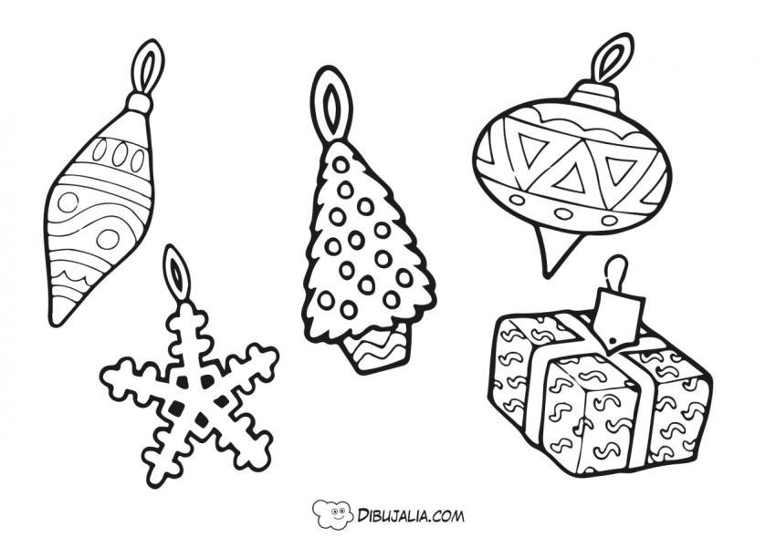 Adornos bolas recortables de árbol navidad