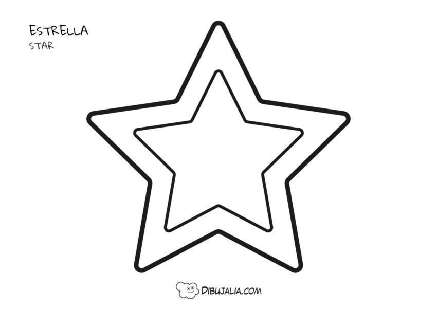 Silueta estrella doble dibujalia