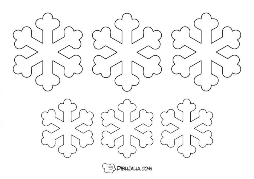 Siluetas de copos nieve