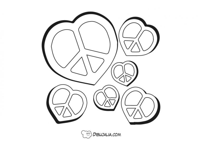 Siluetas de símbolos paz