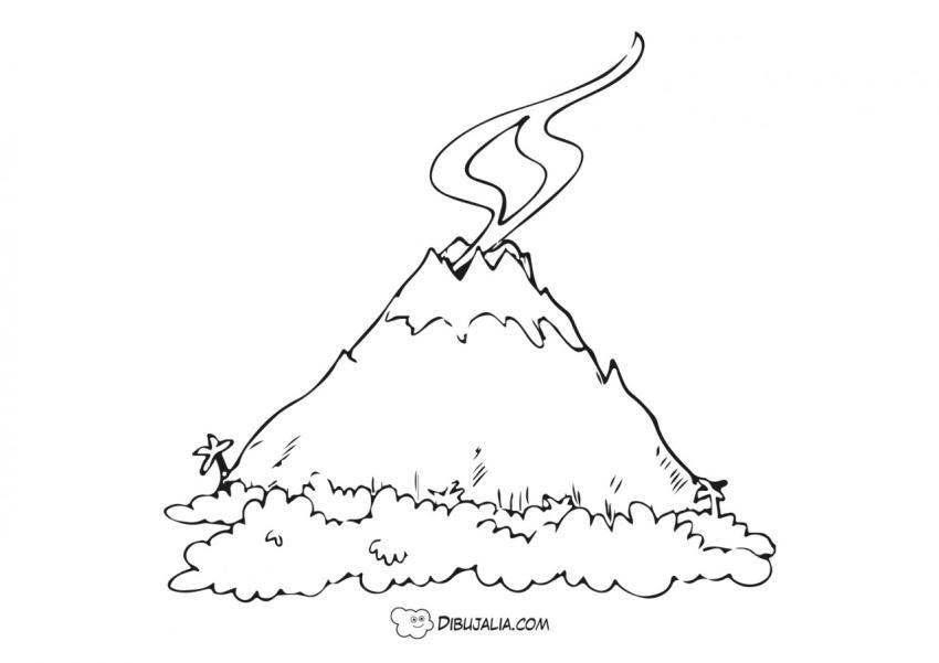 Volcán en erupción