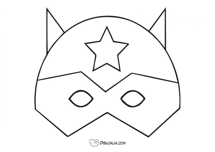 Máscara Capitán América siluetas