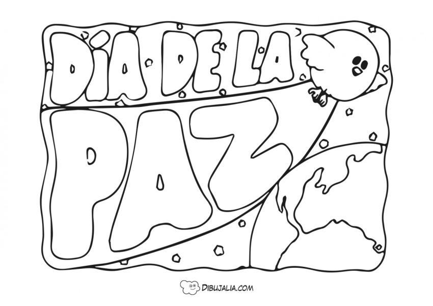 Cartel del Día de la Paz con paloma