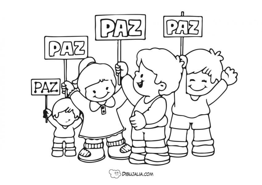 Niños celebrando la Paz