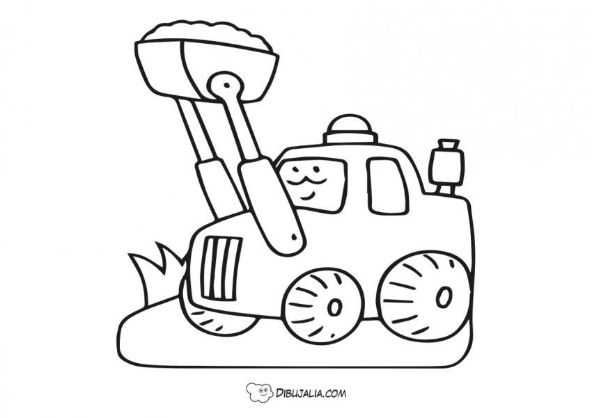 Excabadora con arena