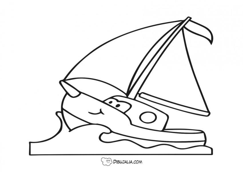 velero sobre las olas