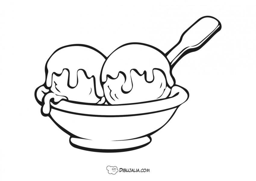 Cazo con bolas de helado