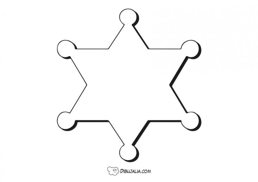 Silueta de placa de sheriff