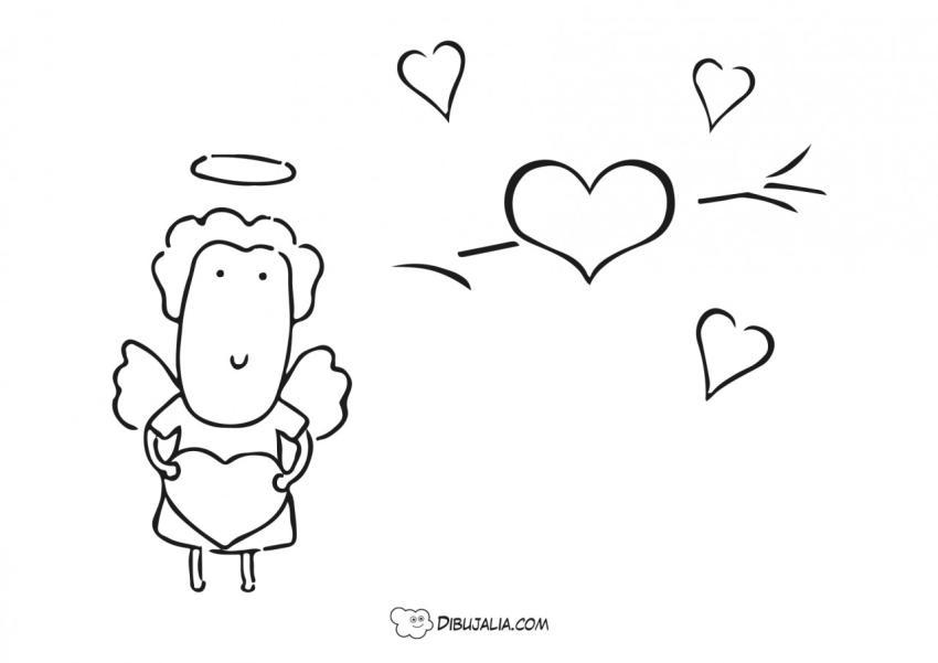 Cupido y los corazones