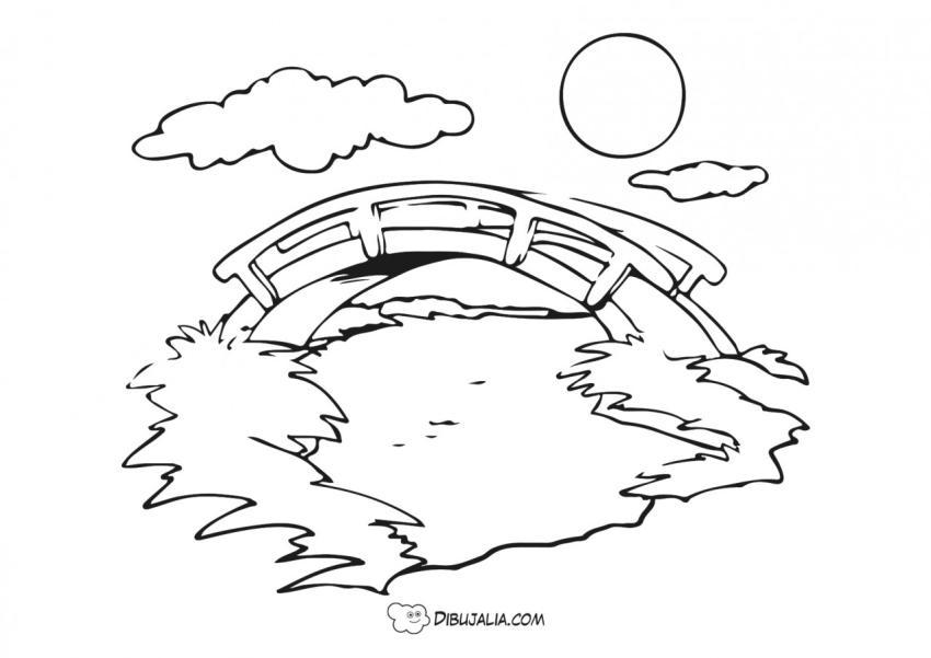 Puente de parque sobre el agua