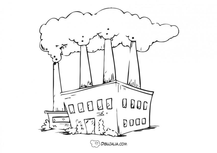 Industria con contaminación