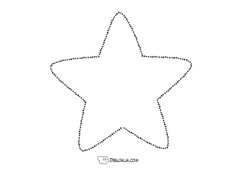 Silueta estrella puntos pequeños
