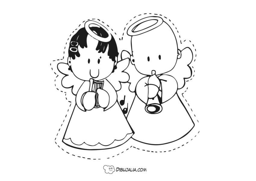 Angeles de Navidad recortables
