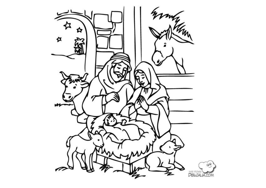 Pesebre en el portal de Belén