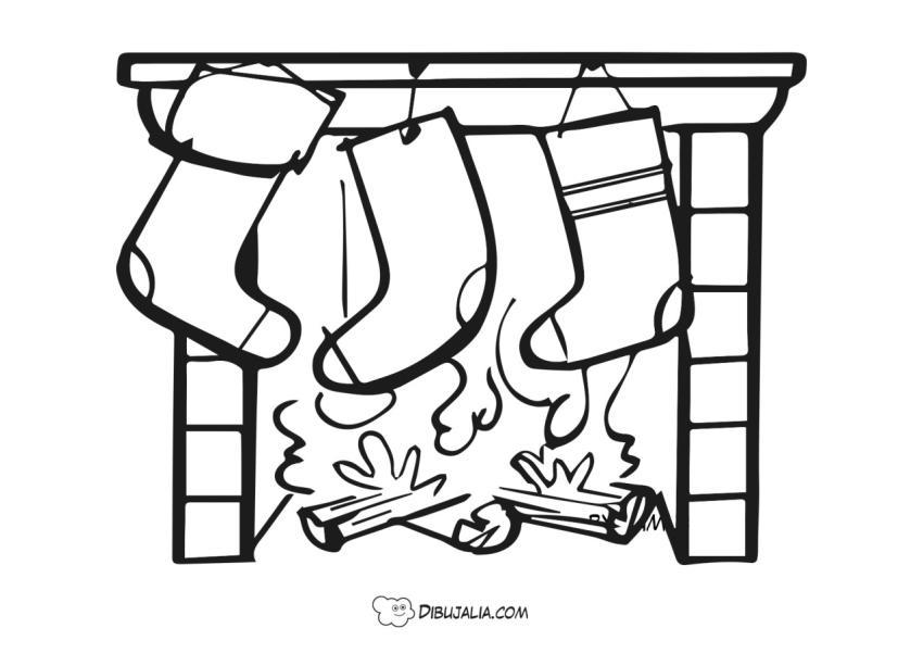 Calcetines en la chimenea