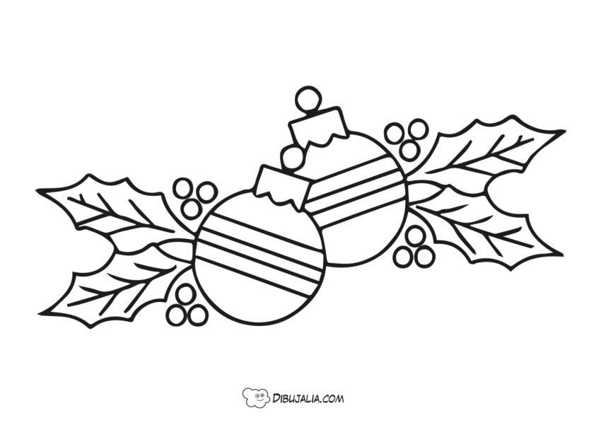 Bolas de navidad con acebo