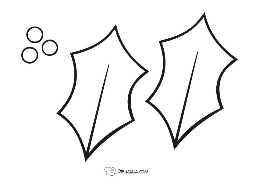 Plantilla Hojas de Acebo Navidad