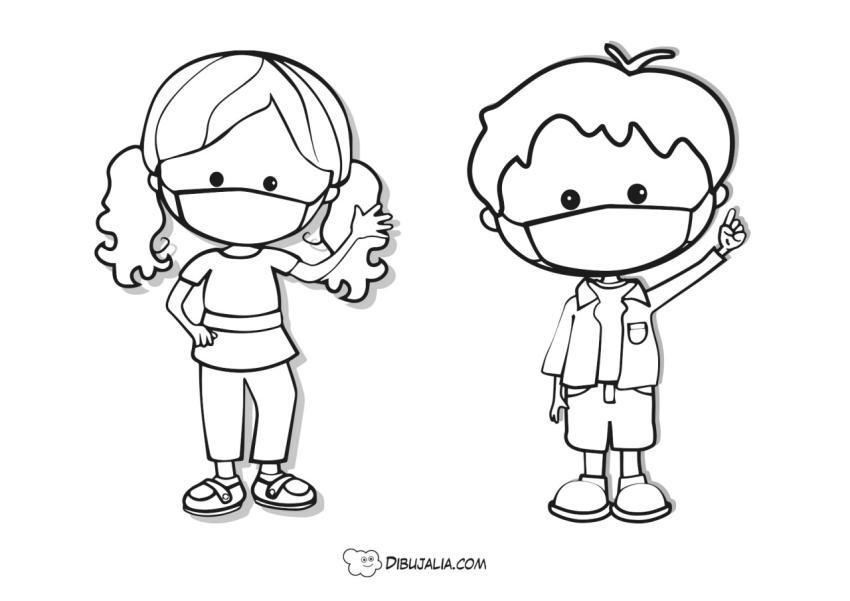 Nin?os con mascarilla