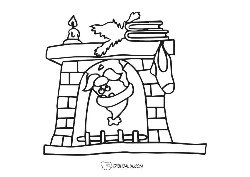 Papa Noel en la chimenea