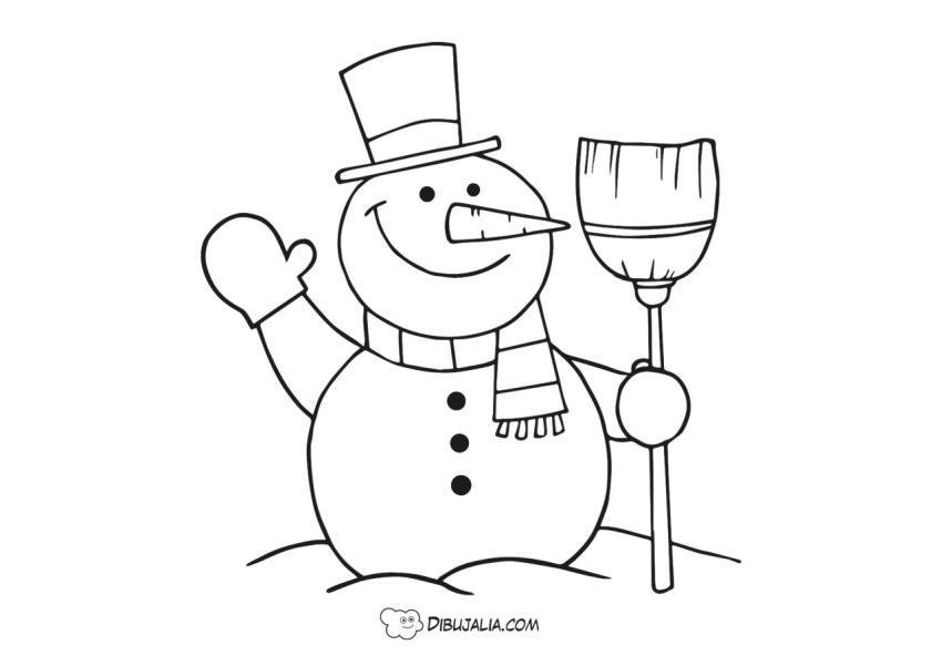 Mun?eco de nieve saluda