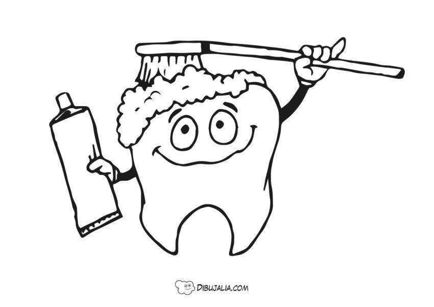 Cepillo y diente feliz