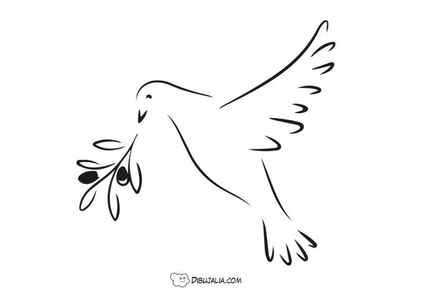 Paloma de la paz con rama de olivo