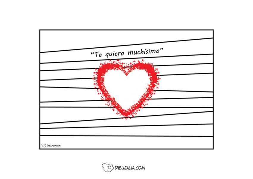 Postal Gran Corazón con bandas