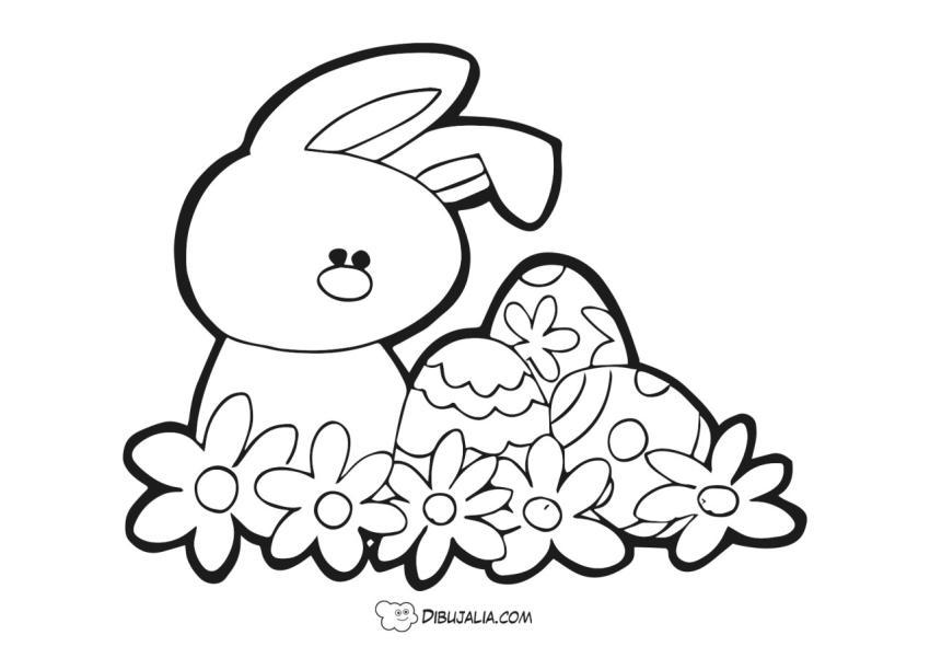 Conejo con huevos de pascua
