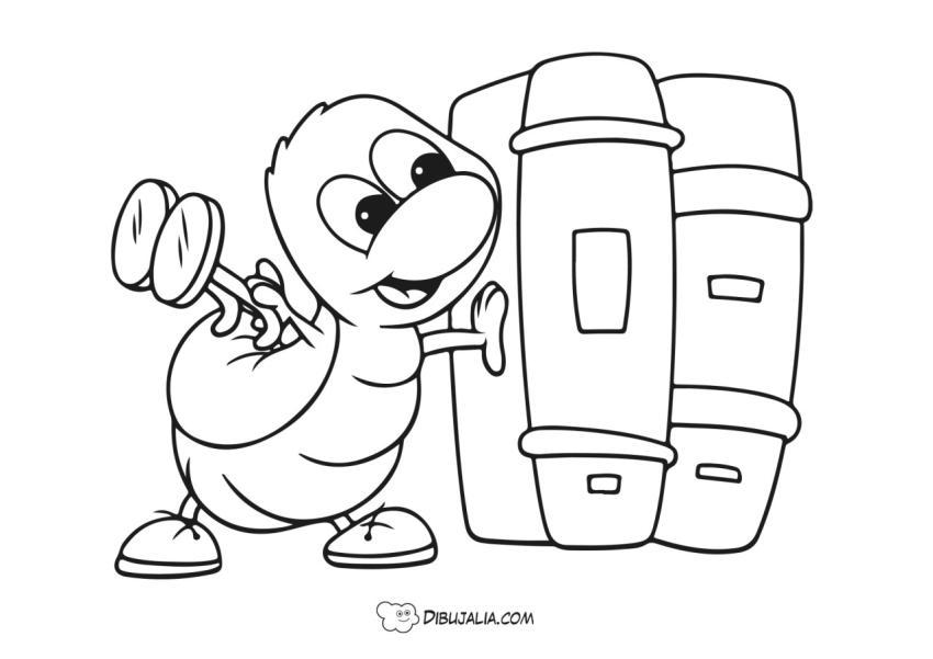 Animal curioso con libros