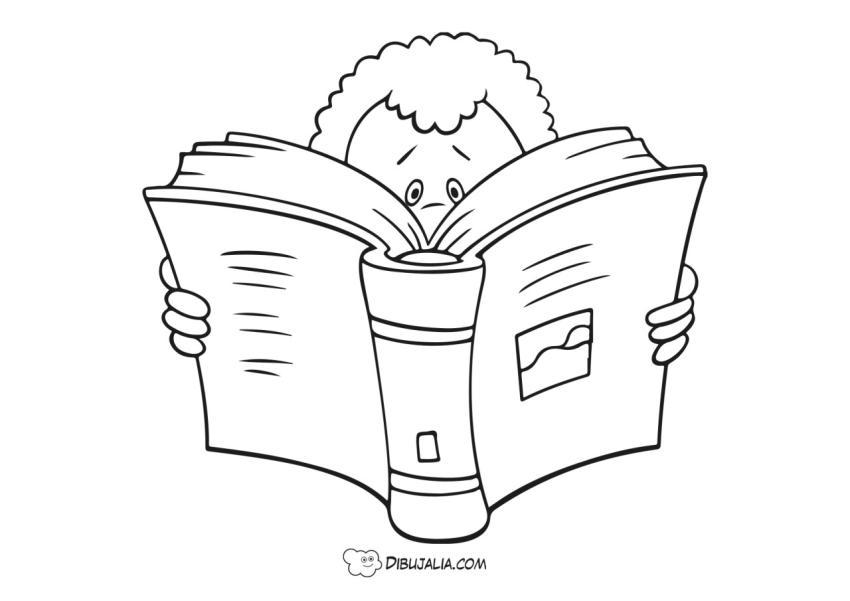 Niño lee un gran libro
