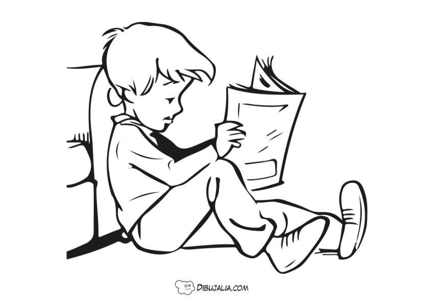 Niño lee un comic