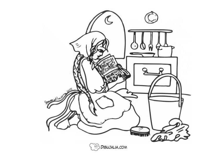 Chica de la limpieza lee