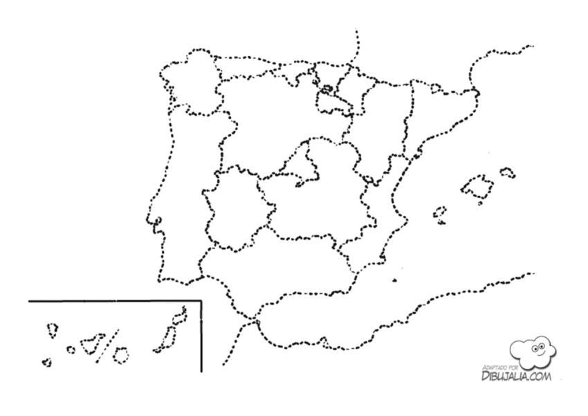 Mapa politico de Espan?a para repasar